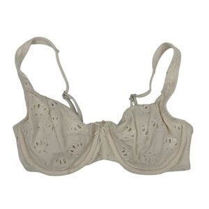 Wild Fable Cream Pointelle Underwire Shell Bikini Top Size Small